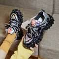 Trendy Women's Chunky Sole Sneakers with Colorful Sole