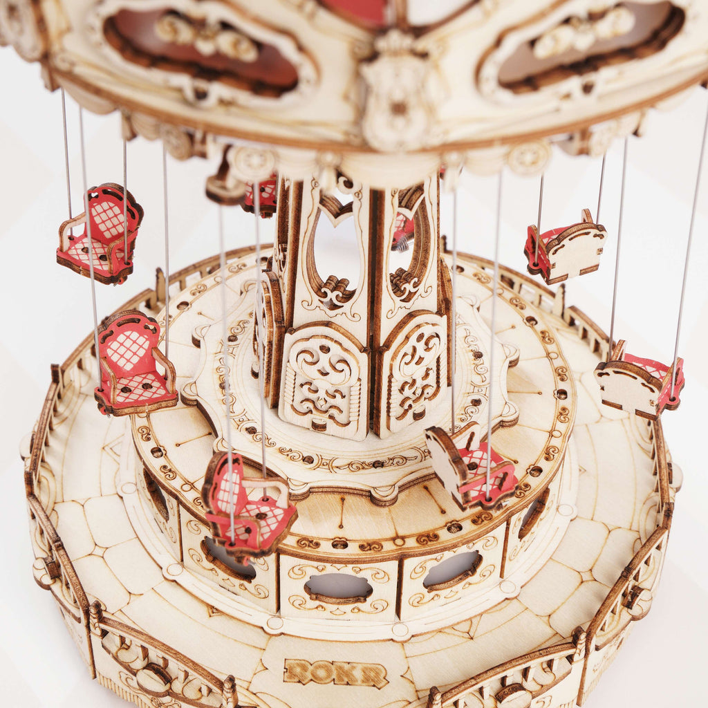 DIY Wooden Dreamy Musical Flying Chair Carousel Puzzle