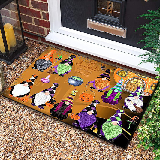 Halloween Pumpkin Bat Door Mat with Creepy Decor