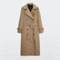 Vintage Women's Double Breasted Over Knee Trench Coat